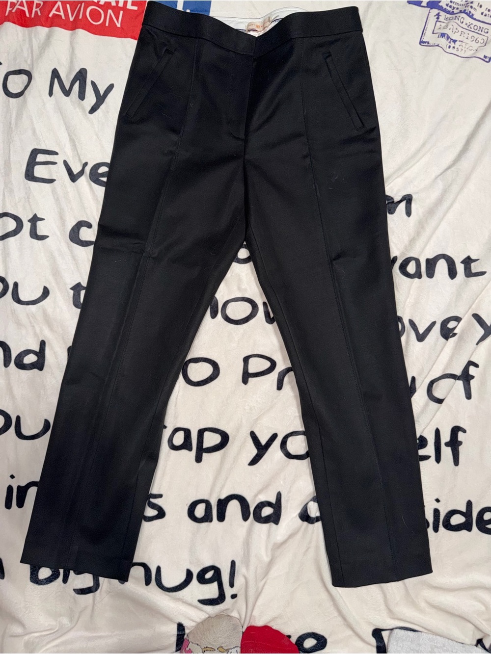 Tory Burch Black Vanner Slim Ankle Stretch Pants Trouser Size 8